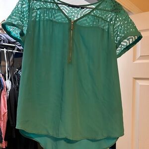 Apt. 9 Turquoise Lace Detail Blouse